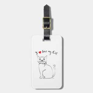 Ik hou van mijn Cat, Cute, Cool Bagagelabel