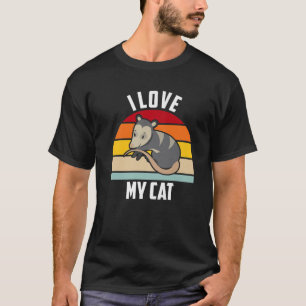 Ik hou van mijn Cat Opossum Funny Posssommen T-shirt