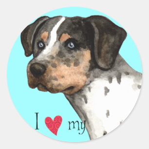 Ik hou van mijn Catahoula Ronde Sticker
