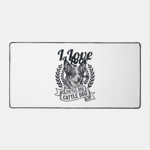 Ik hou van mijn Cattle Dog Vintage Gravure Ontwerp Bureaumat