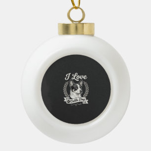 Ik hou van mijn Cattle Dog Vintage hondenliefhebbe Keramische Bal Ornament