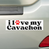 Ik hou van mijn Cavachon Bumpersticker (Op auto)