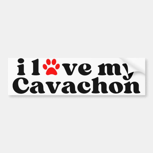 Ik hou van mijn Cavachon Bumpersticker (Voorkant)