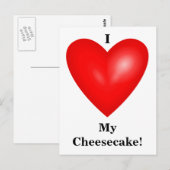 Ik hou van mijn Cheesecake Briefkaart (Voorkant / Achterkant)