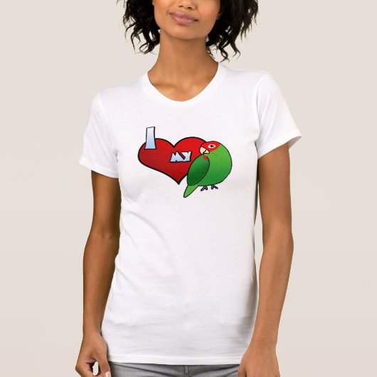 Ik hou van mijn Cherry Headed Conure T Shirt (Voorkant)