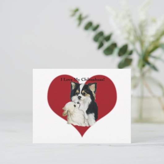 "Ik hou van mijn Chhihuahua" Briefkaart voor de Do (Staand voorkant)