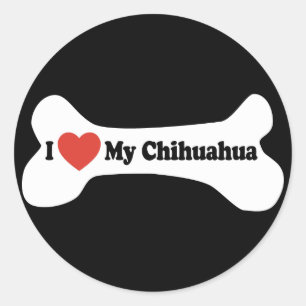 Ik hou van mijn chihuahua - hondenbot ronde sticker