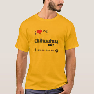 Ik hou van mijn Chihuahua Mix (Mannelijke hond) T-shirt