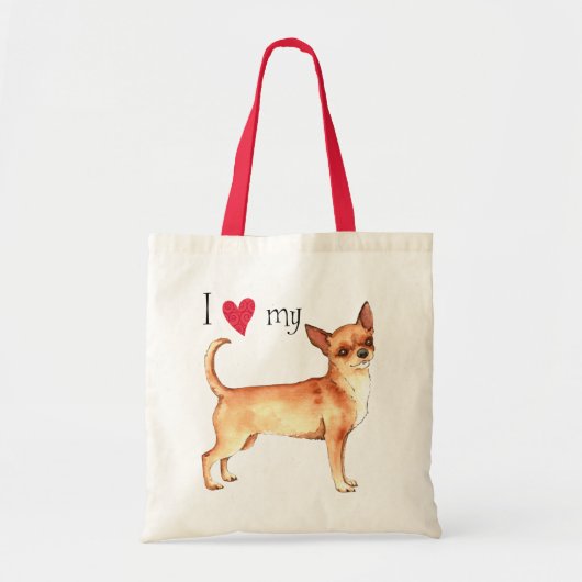 Ik hou van mijn Chihuahua Tote Bag (Voorkant)