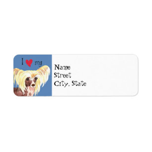 Ik hou van mijn Chinese Crested Etiket