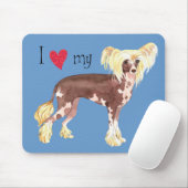 Ik hou van mijn Chinese Crested Muismat (Met muis)