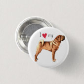 Ik hou van mijn Chinese Shar-Pei Ronde Button 3,2 Cm (Voorkant /achterkant)