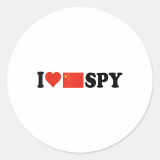Ik hou van mijn Chinese spion, ik hart Chinese spi Ronde Sticker