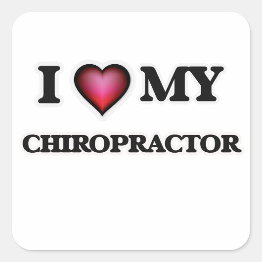 Ik hou van mijn chiropractor vierkante sticker (Voorkant)