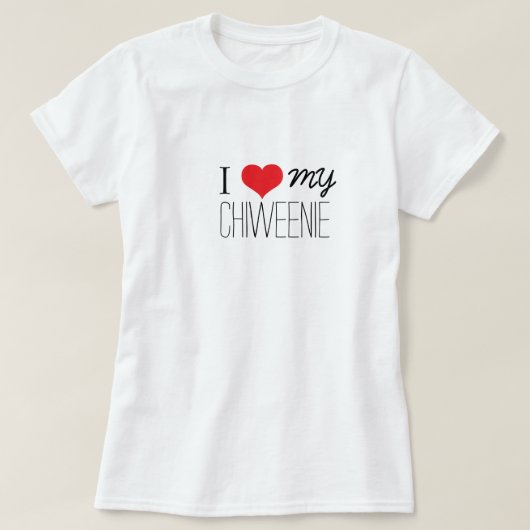 Ik hou van mijn Chiweenie T-shirt (Design voorkant)