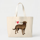 Ik hou van mijn chocolade lab grote tote bag (Voorkant)