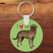 Ik hou van mijn chocolade lab sleutelhanger (Voorkant)