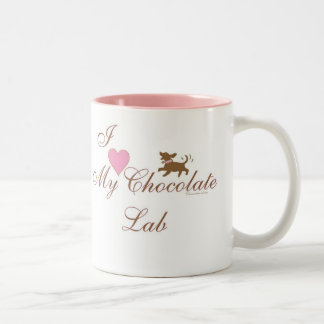 Ik hou van mijn Chocolade Lab! Tweekleurige Koffiemok