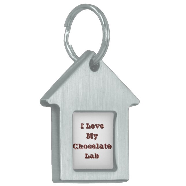 Ik hou van mijn chocolade labrador huisdieren naamplaatje (Voorkant Links)