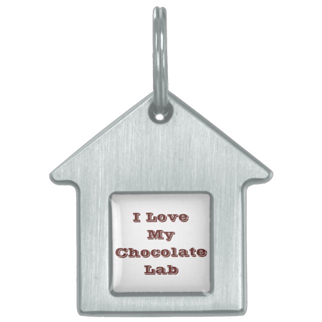 Ik hou van mijn chocolade labrador huisdieren naamplaatje (Voorkant)