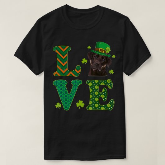 Ik hou van mijn chocolade labrador St Patrick's Da T-shirt (Design voorkant)