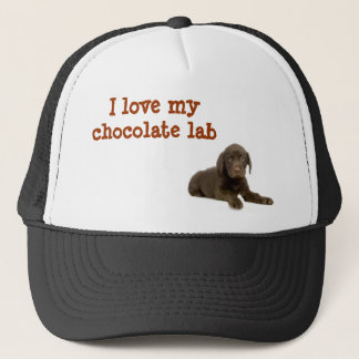 Ik hou van mijn chocoladelab-pet trucker pet