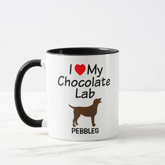 Ik hou van mijn Chocolate Lab Dog Mok (Links)