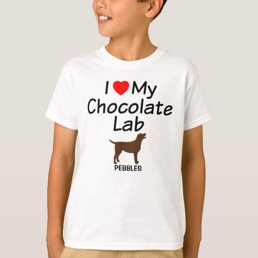 Ik hou van mijn Chocolate Lab Dog T-shirt (Voorkant)