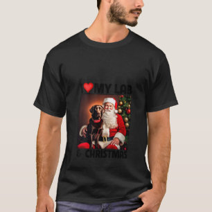 Ik hou van mijn Chocolate Lab Retriever en Christm T-shirt