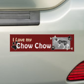 Ik hou van mijn Chow Chow Bumpersticker (Op auto)