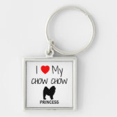 Ik hou van mijn Chow Chow Dog Sleutelhanger (Voorkant)