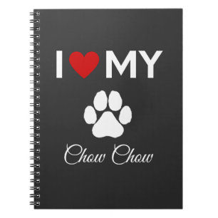 Ik hou van mijn Chow Chow hond aangepaste tekst Notitieboek