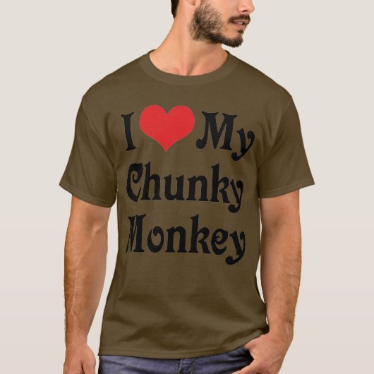 Ik hou van mijn Chunky Monkey T-shirt (Voorkant)