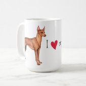 Ik hou van mijn Cirneco dell'Etna Koffiemok (Voorkant links)