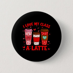 Ik hou van mijn Cl A Latte Hart Luipaard Koffie Vr Ronde Button 5,7 Cm
