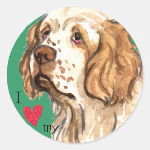 Ik hou van mijn Clumber Spaniel Ronde Sticker