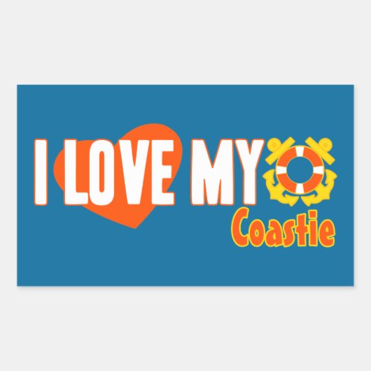 Ik hou van mijn Coastie! Rechthoekige Sticker (Voorkant)