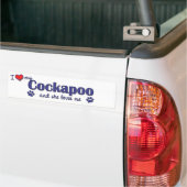 Ik hou van mijn Cockapoo (Vrouw Dog) Bumpersticker (Op Truck)
