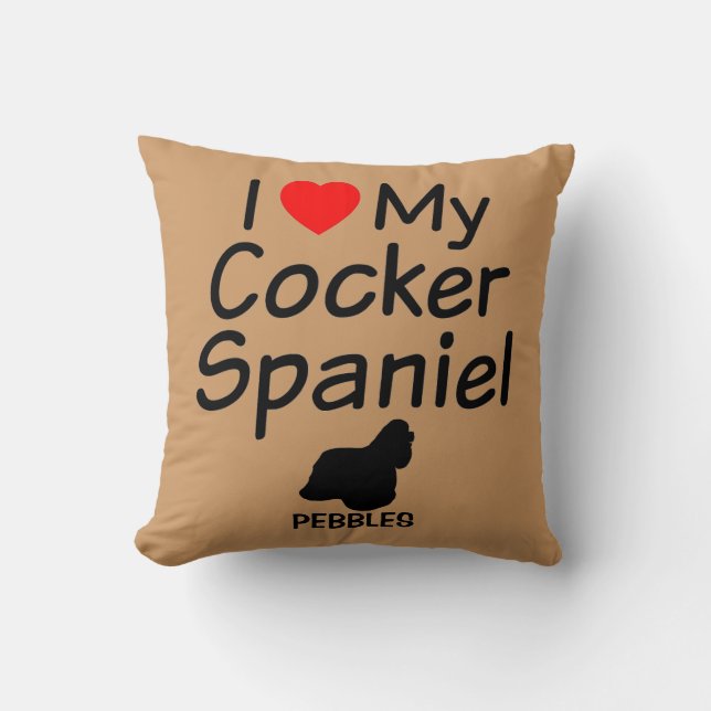 Ik hou van mijn Cocker Spaniel Dog Kussen (Voorkant)
