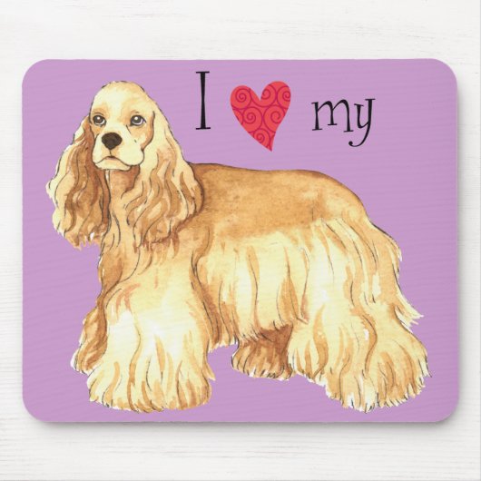 Ik hou van mijn Cocker Spaniel Muismat (Voorkant)