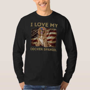 Ik hou van mijn Cocker Spaniel papa Mam American F T-shirt
