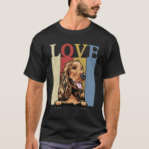 Ik hou van mijn Cocker Spaniel Retro Dog mama pap T-shirt