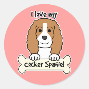 Ik hou van mijn Cocker Spaniel Ronde Sticker