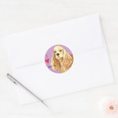 Ik hou van mijn Cocker Spaniel Ronde Sticker (Envelop)