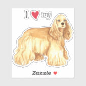 Ik hou van mijn Cocker Spaniel Vinyl Sticker (Vel)