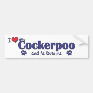 Ik hou van mijn Cockerpoo (Mannelijke hond) Bumpersticker