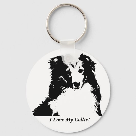 Ik hou van mijn Collie Custom Sleutelhanger (Voorkant)