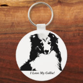 Ik hou van mijn Collie Custom Sleutelhanger (Voorkant)