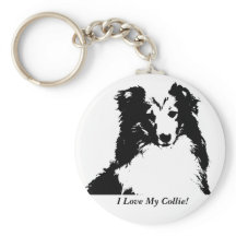 Ik hou van mijn Collie Custom Sleutelhanger