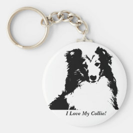 Ik hou van mijn Collie Custom Sleutelhanger